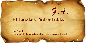 Filusztek Antonietta névjegykártya
